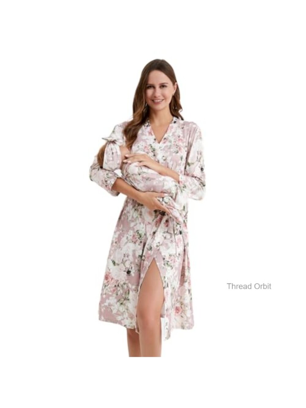Maternity Robe and Swaddle Set Matching Mommy Labor Robe